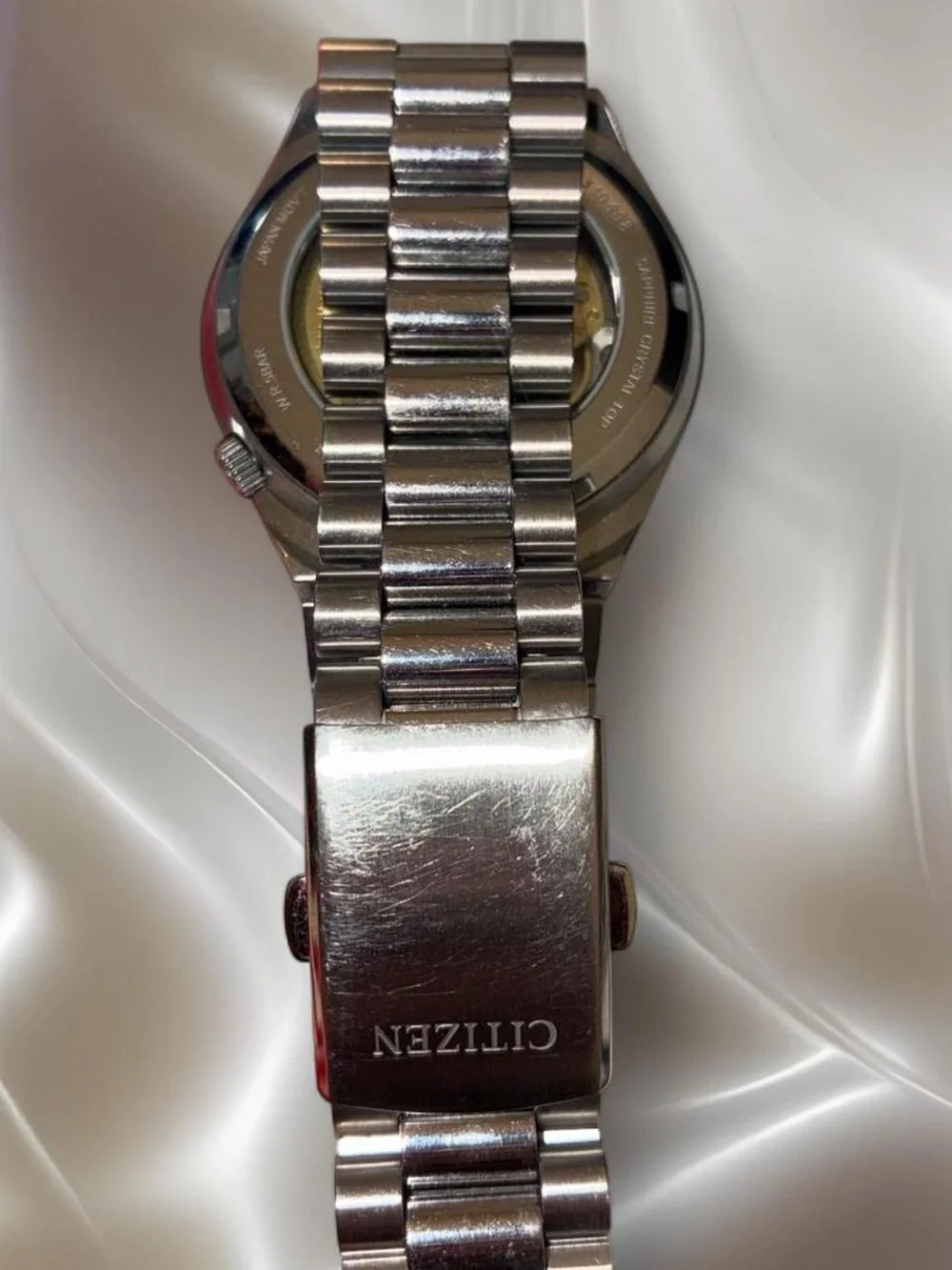 Citizen Stainless Steel Watch with Black Dial and Silver Bracelet
